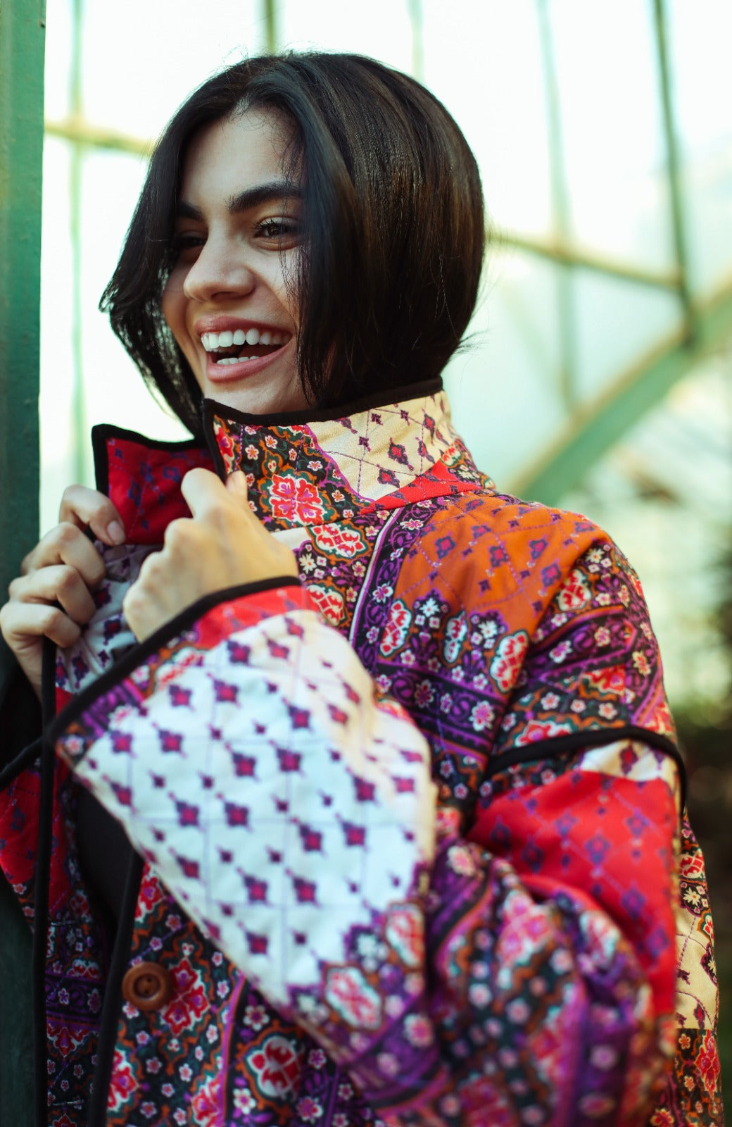 Veste Oversize Patchwork Violet