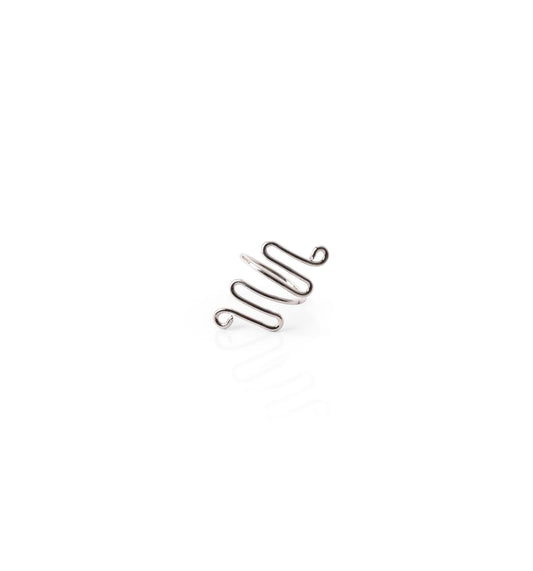 Silver Plated Zigzag Brass Ring