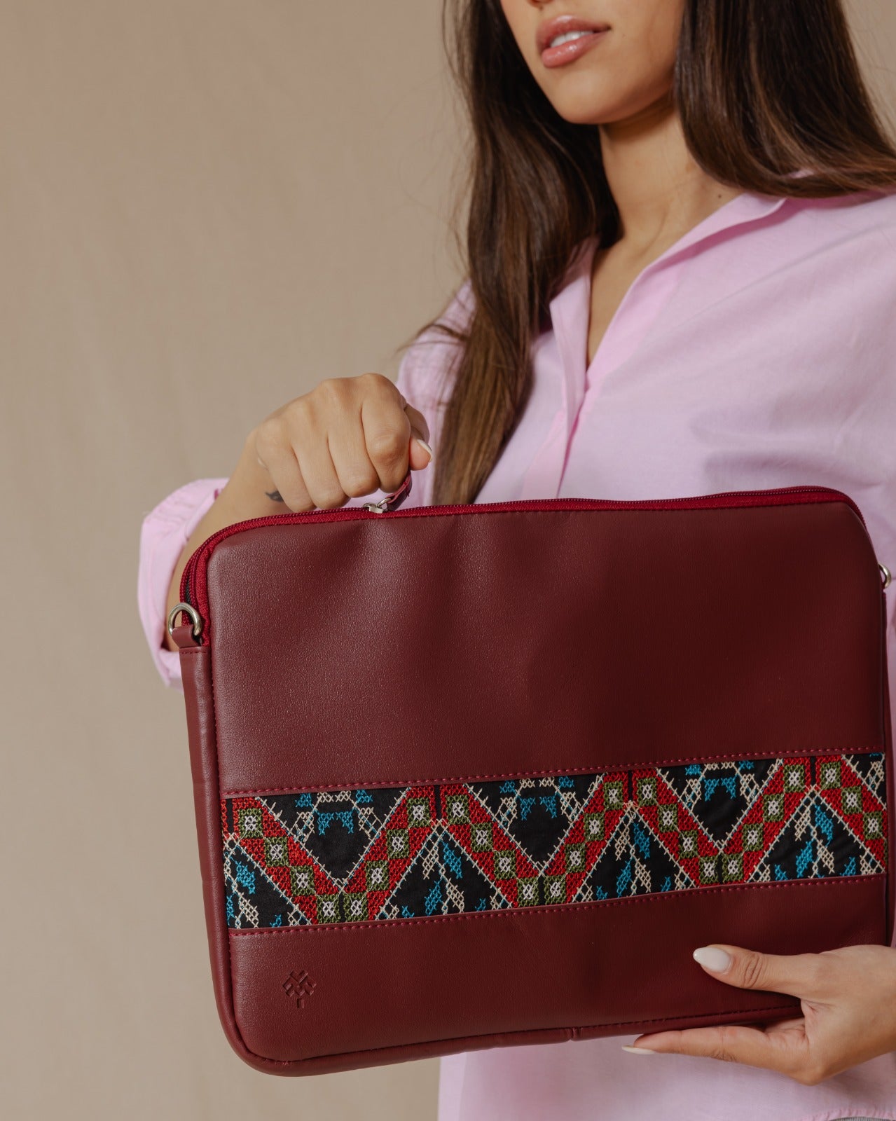 Housse Etamine Bordeaux pour ordinateur portable