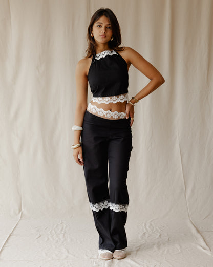 Set di biancheria Bloom in nero