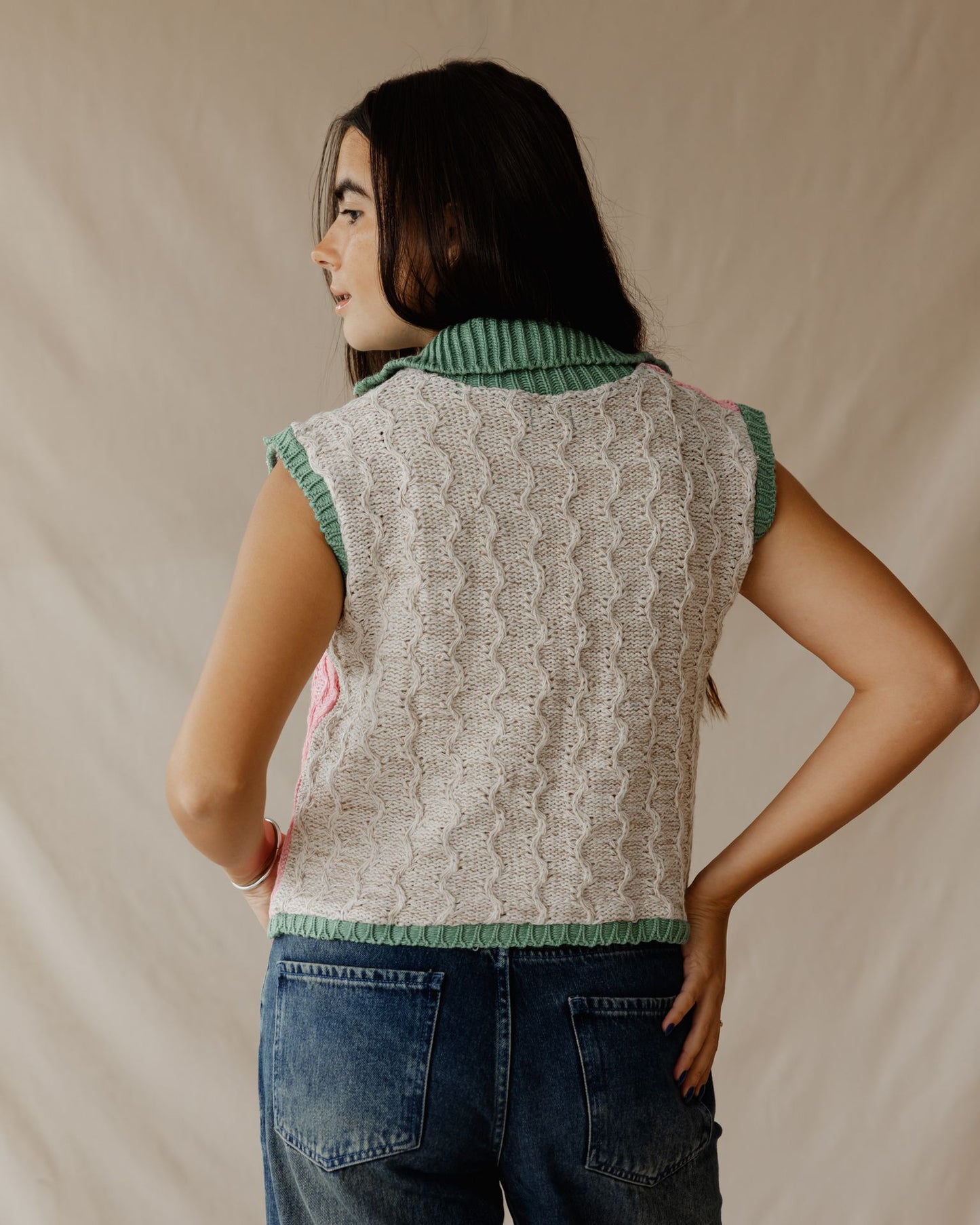 Lyra Pink Knit Vest