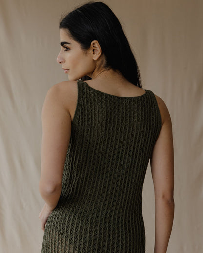Vestido de malha verde azeitona Haven