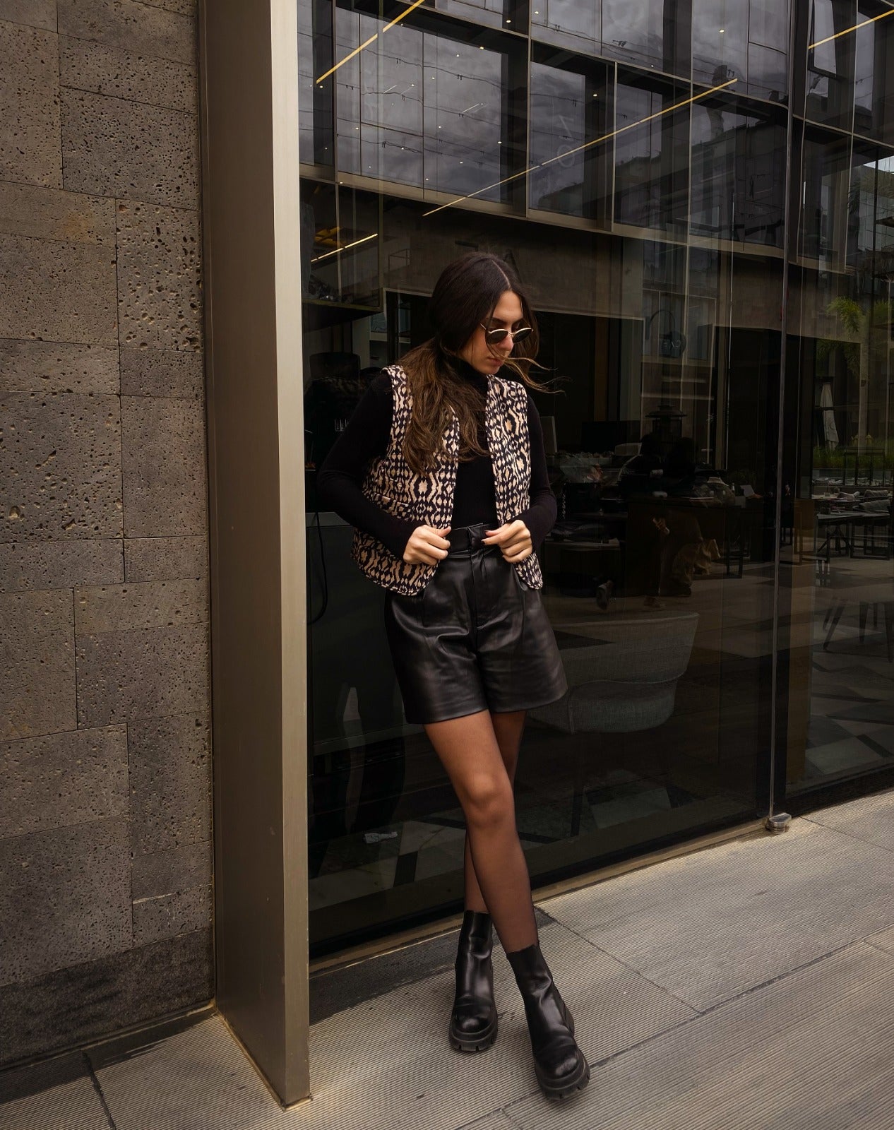 Gilet réversible Palmera Noir X Cannelle
