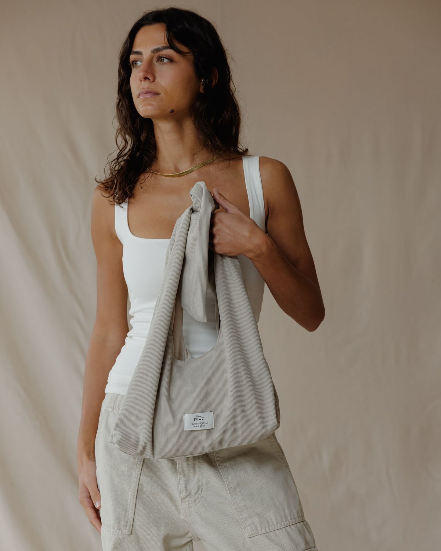 Vittoria Beige Tote Bag