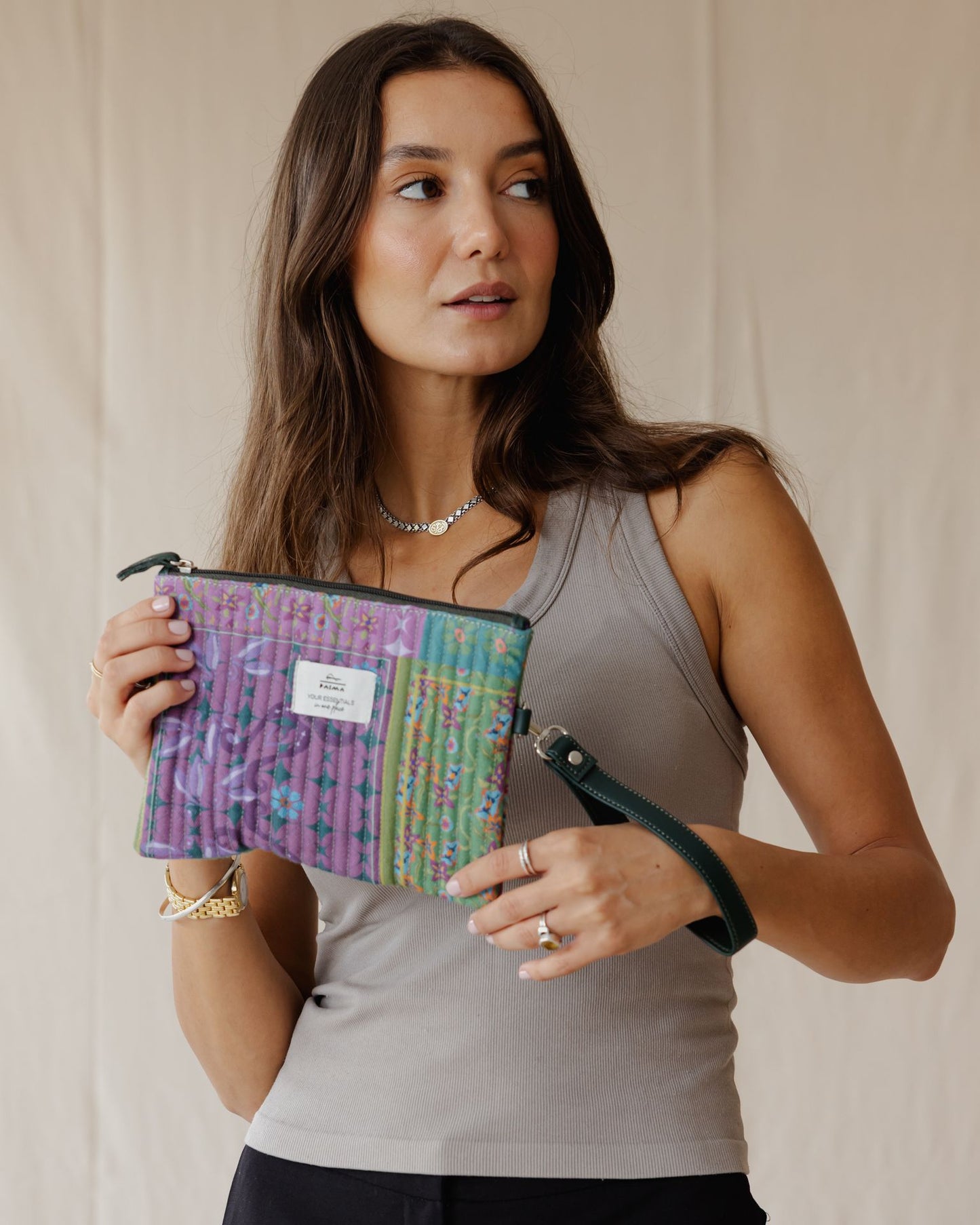 Lavender Blossoms Quilted Pouch