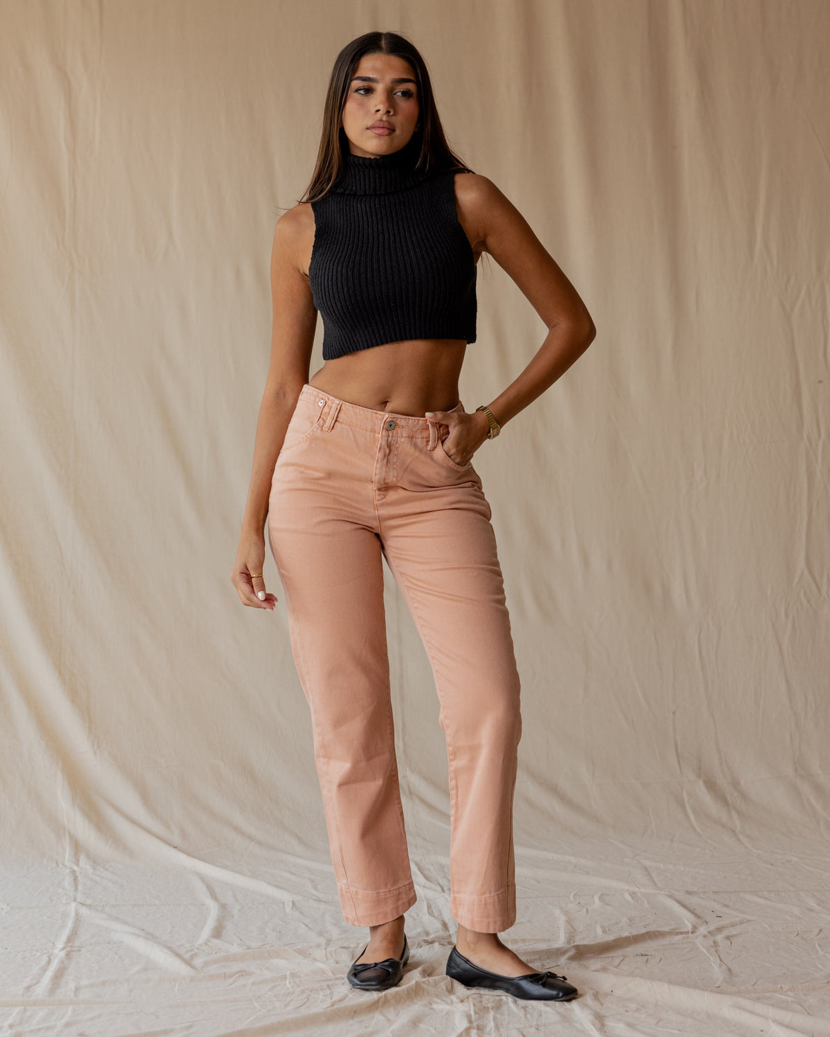 Sora Pink Denim Pants