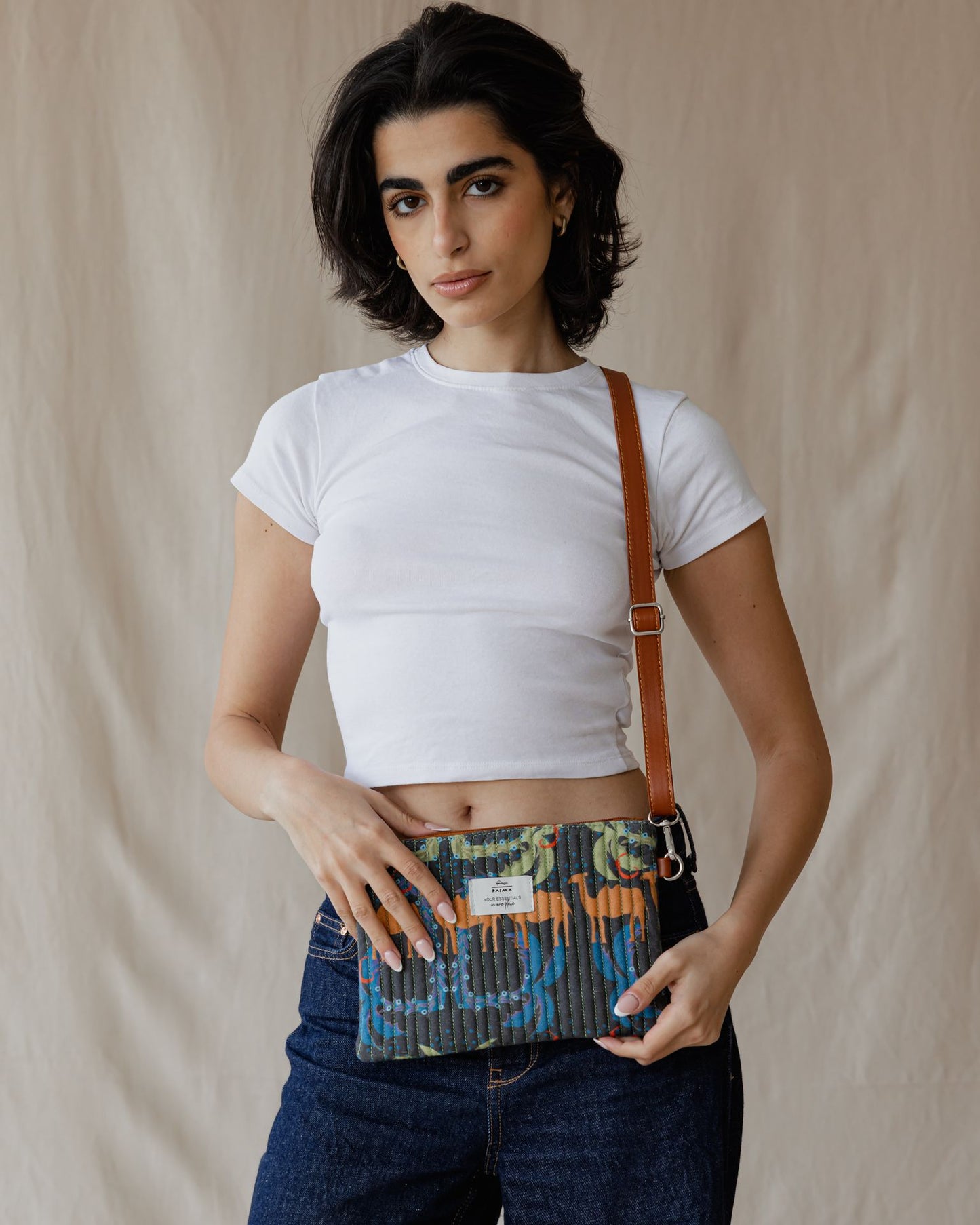 Pochette matelassée Camel Maze