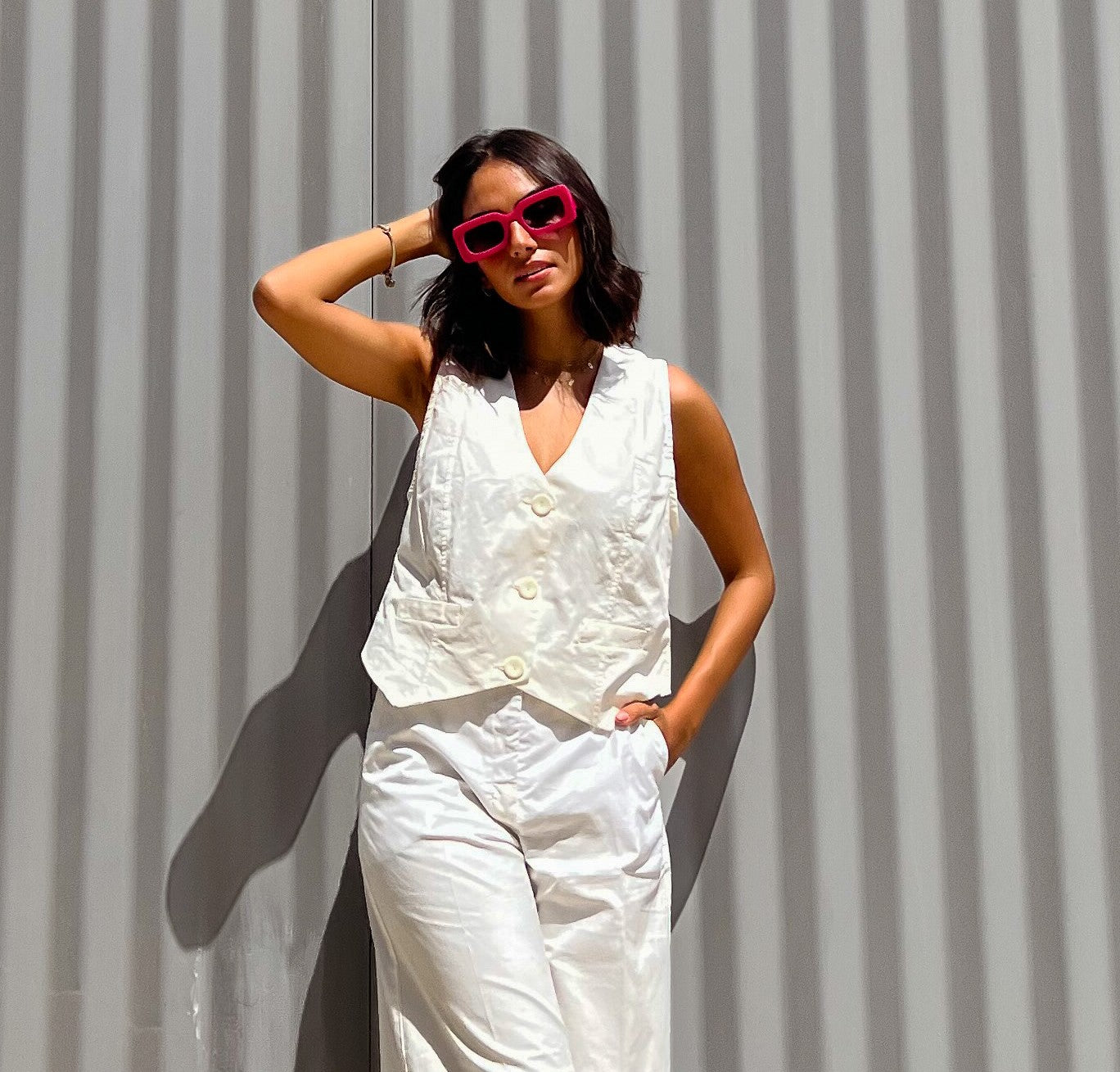 Kylie Gabardine Colete Off-White