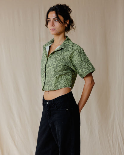 Camisa Antique Bloom en Oliva