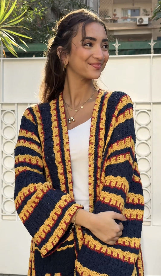 Navy Gold Nomad Cardigan