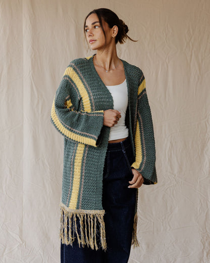 Cardigan Flecos Olive Grove