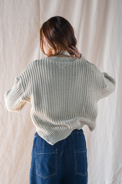 Kurzer Strickpullover In Beige