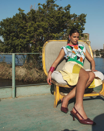 Pink Retro Kaleido Knit Vest