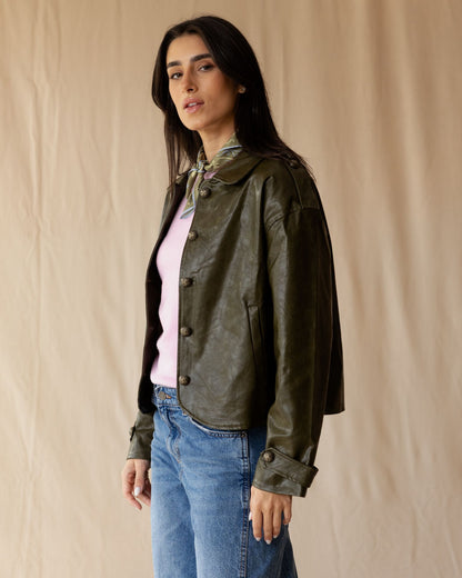 Olive Leather Jacket