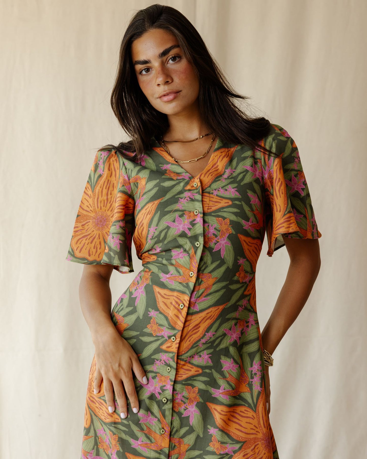 Botanical Garden Dress In Green