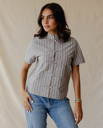 Gingham Meadow Shirt In Brown