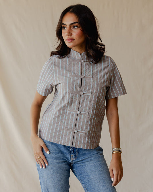 Gingham Meadow Shirt In Brown