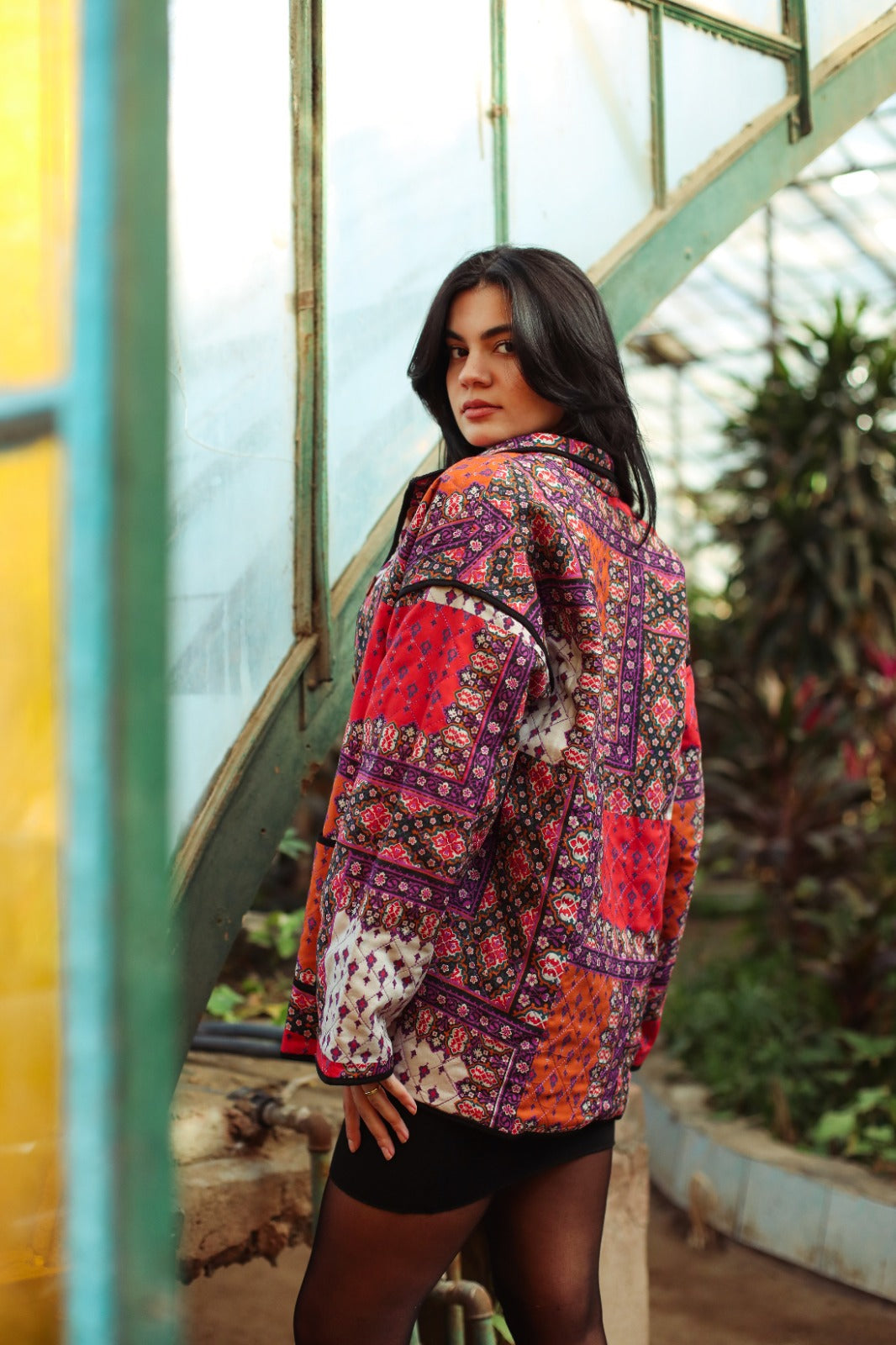 Veste Oversize Patchwork Violet