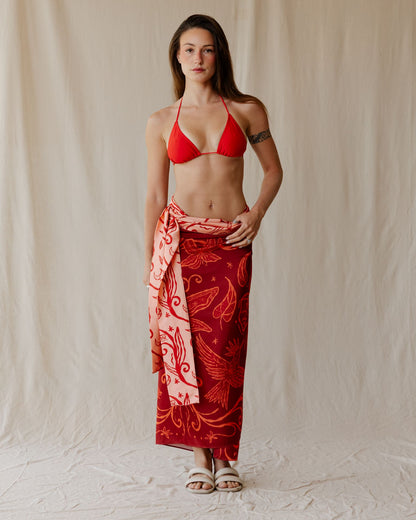 Hibiscus Song Orange Sarong