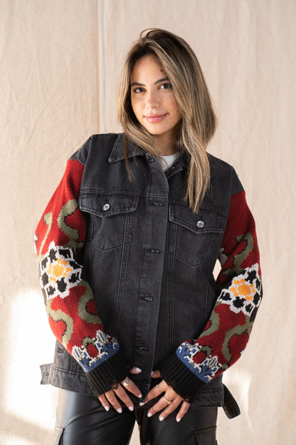 Giacca in jeans nera Kolaje