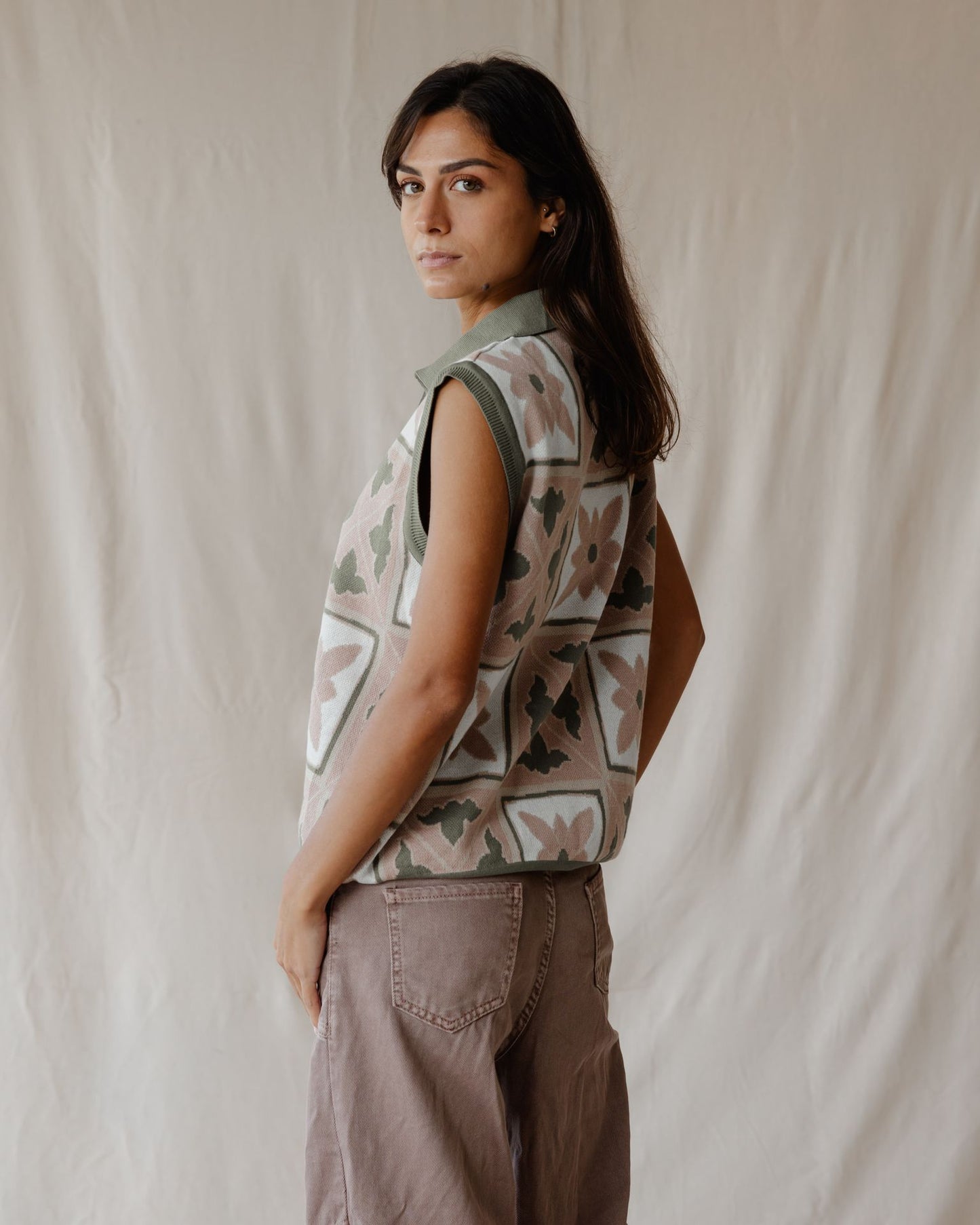 Dusty Rose Mosaic Vest