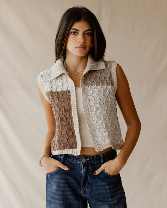 Lyra Beige Knit Vest