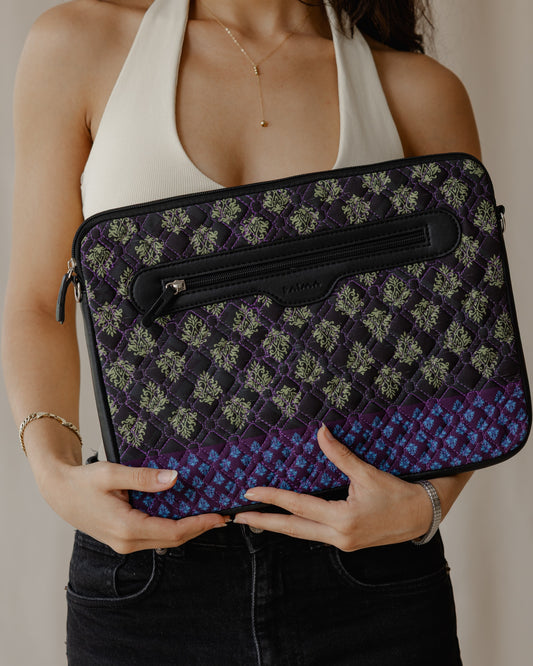 Baroque Quilted Sleeve Black X Purple