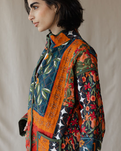 Red Blossoms Oversized Jacket