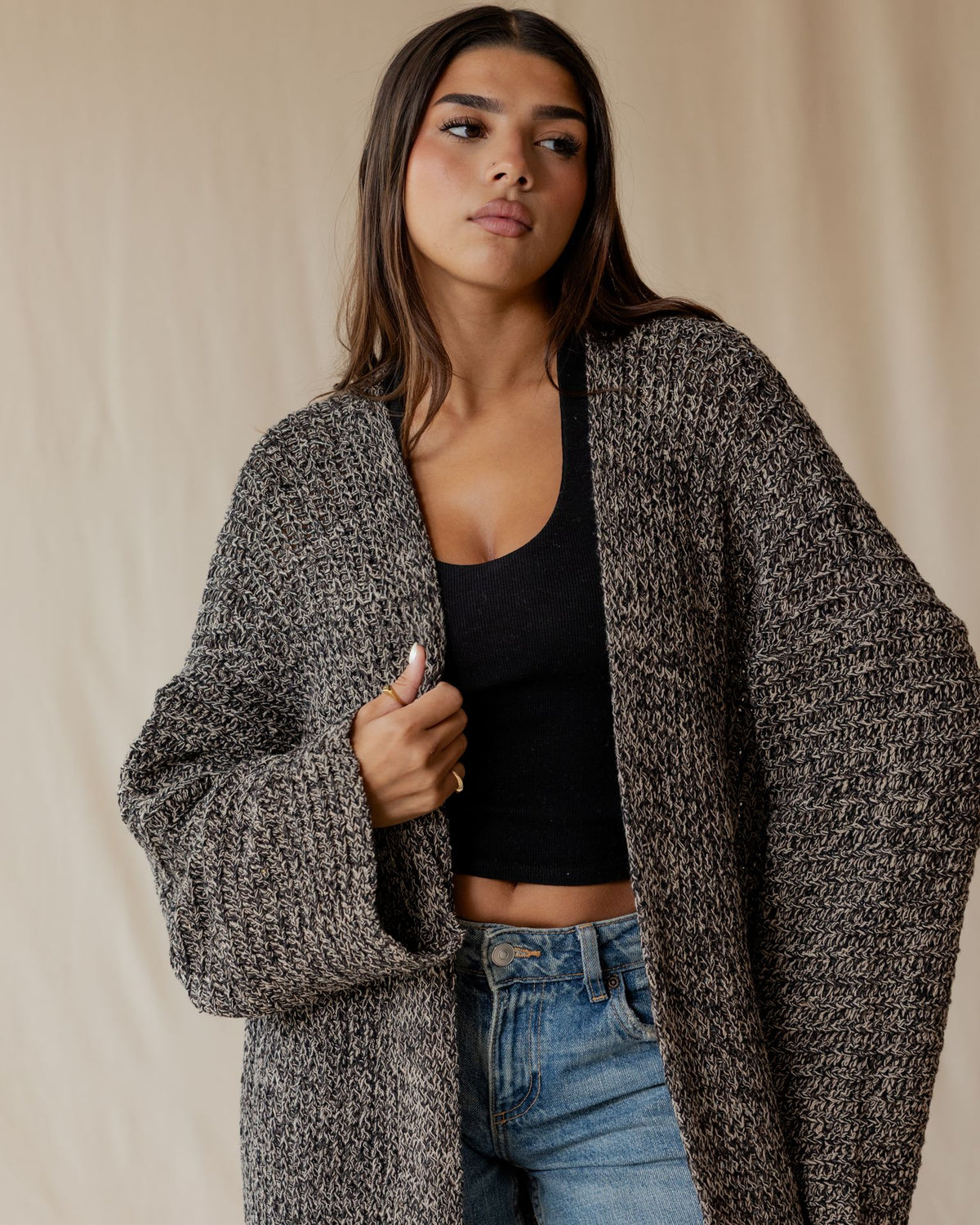 Mara Black Knit Cardigan