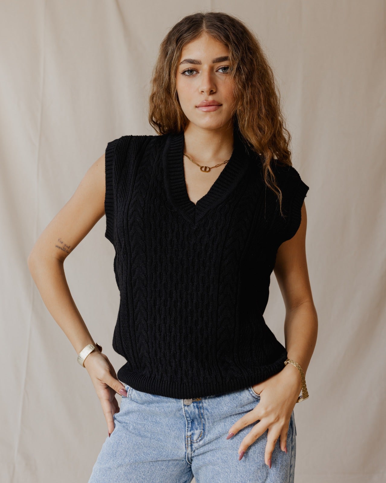 Gilet nero tricot
