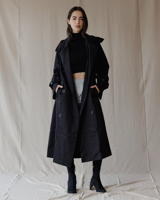 Trenchcoat Schwarz Relax Fit