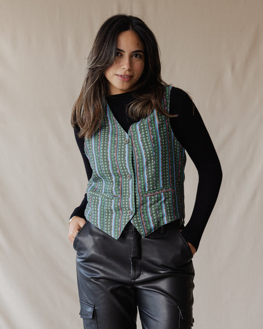 Chaleco de rayas Maze verde