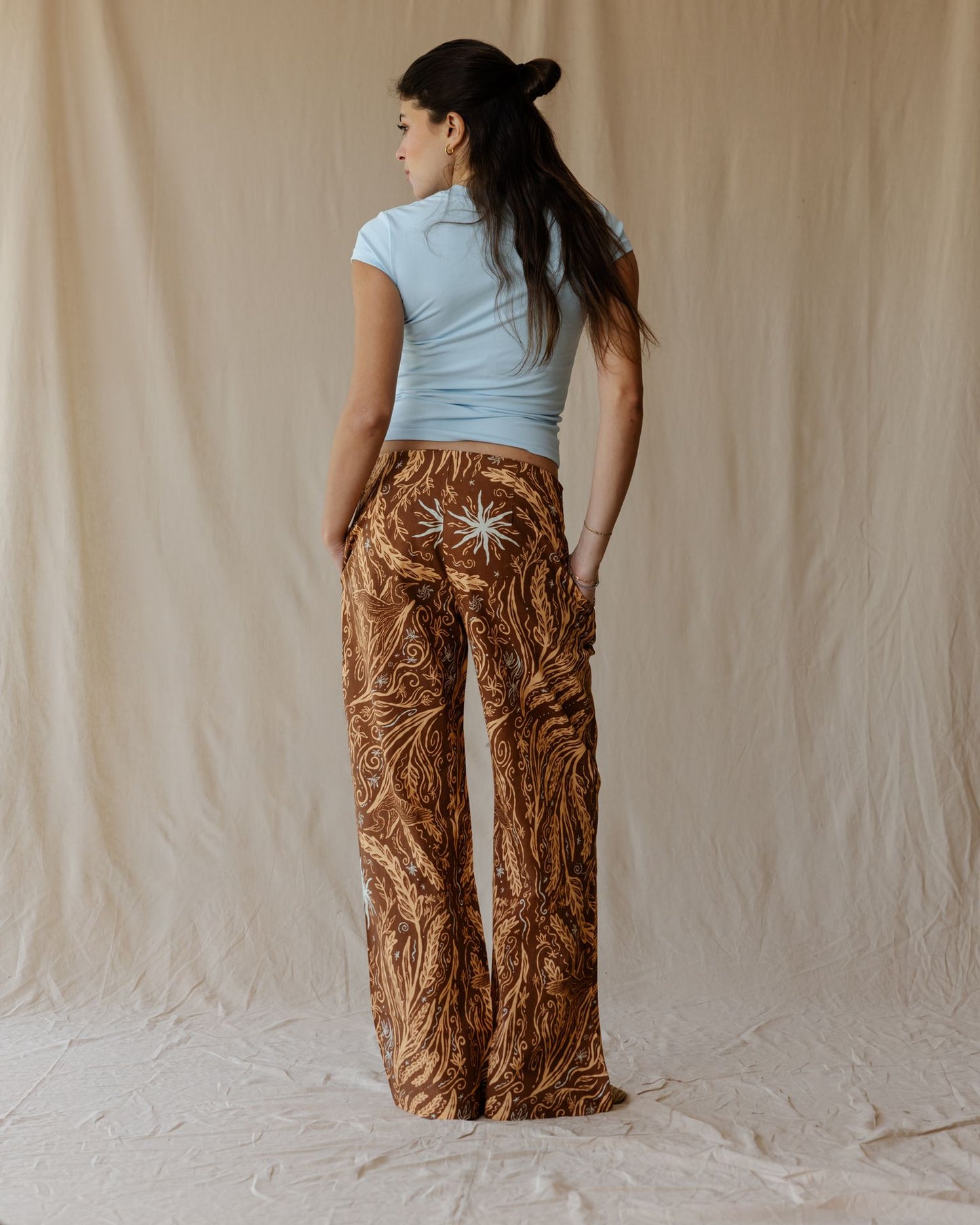 River Dream Brown Linen Pants