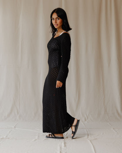 Robe en tricot noir Veloura