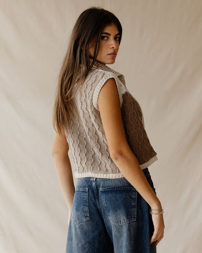 Lyra Beige Knit Vest