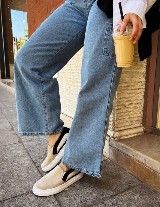 Slip On Espadrilles Bege X Preto