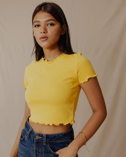 Crop Top Amarillo para Todos los Días