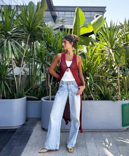 Sunset Trico Brick Cardigan