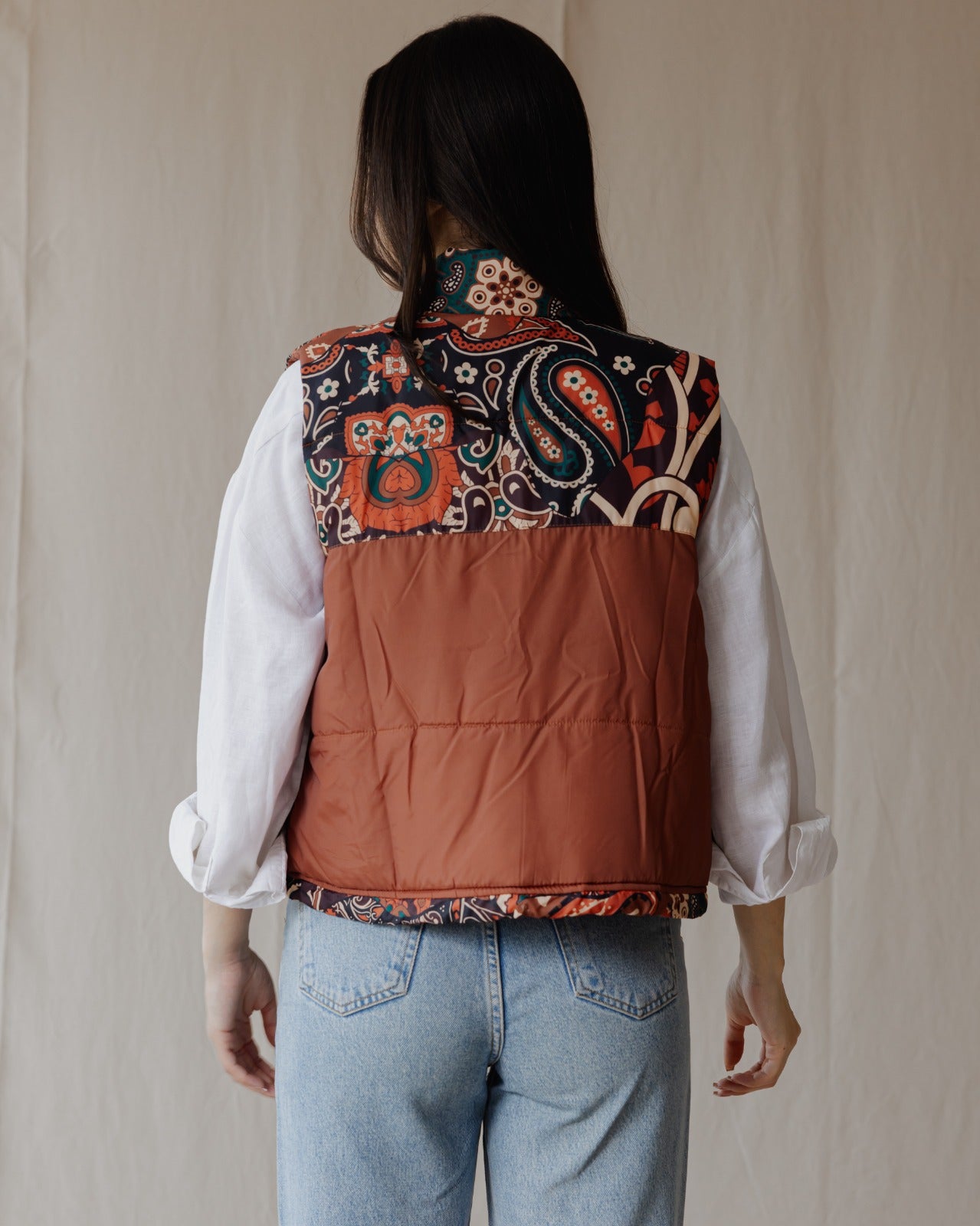 Colete impermeável Paisley Camel