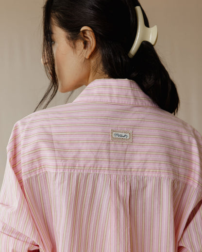 Camisa a Rayas con Corazones Rosa