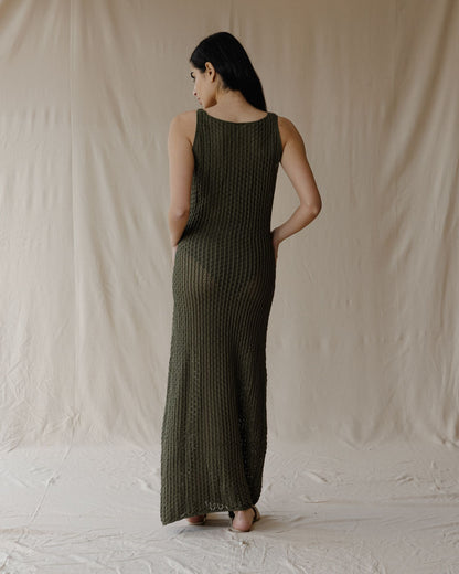 Vestido de malha verde azeitona Haven