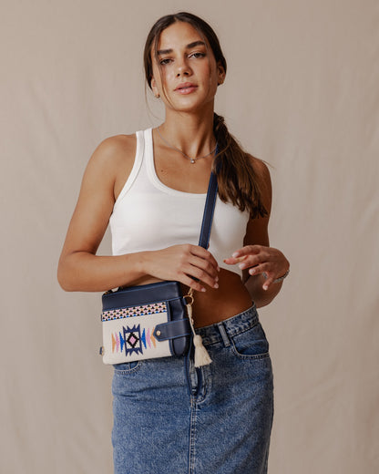 Tribal Tapestry Purse In Beige