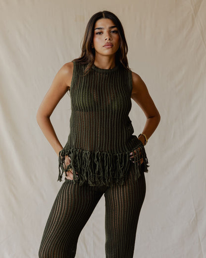 Isla Olive Knit Top