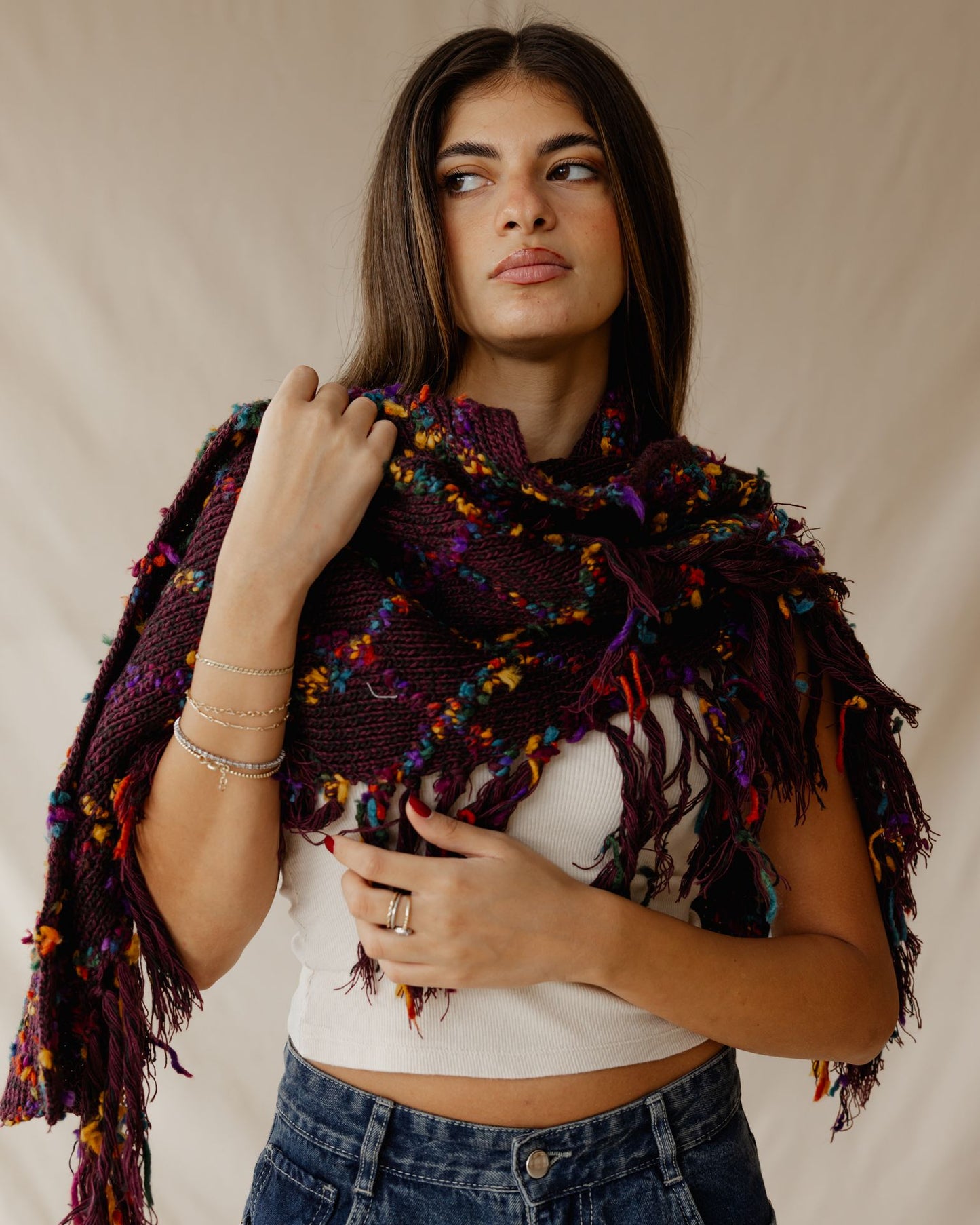 Handmade Speckled Berry Scarf