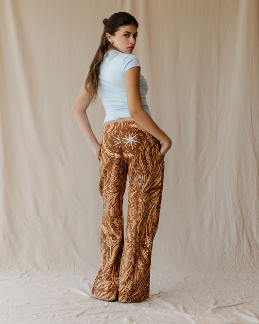 River Dream Brown Linen Pants