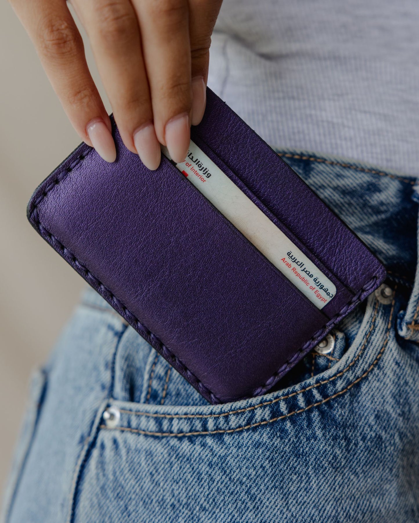 Genuine Gleam Card Holder Purple