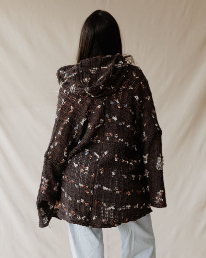 Brown Speckle Tricot Hoodie