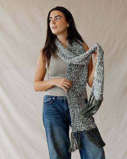 Bouclé Fringe Olive Scarf