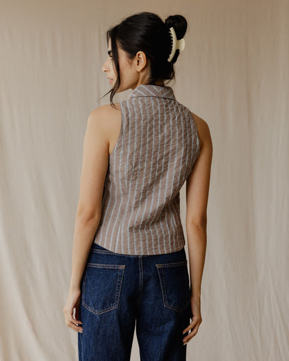 Camisa Kyoto Marrón Polvoso a Cuadros Gingham