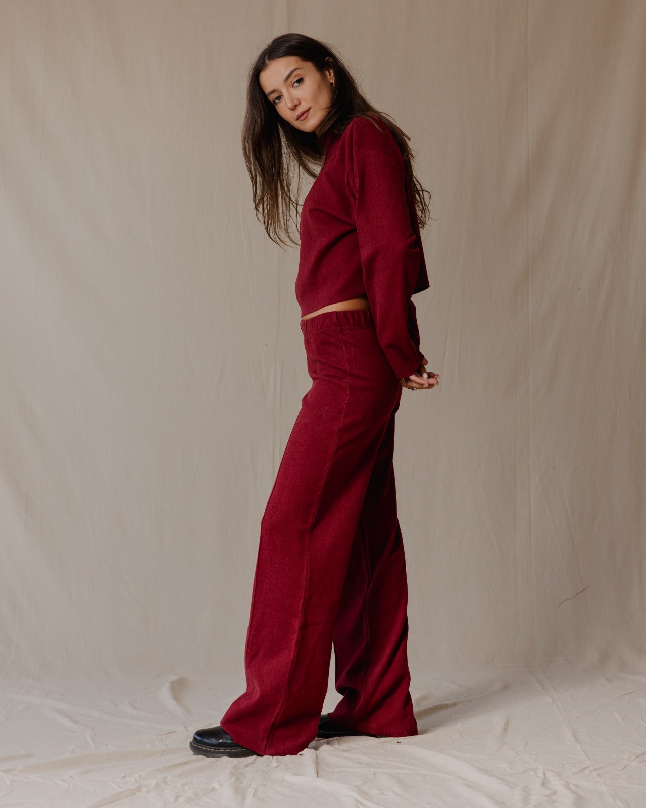 Relaxed Cashmere Set Burgundy